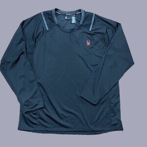 Spyder Active ProWeb Athletic Black Long Sleeve Top 3M Men's Size Extra Large